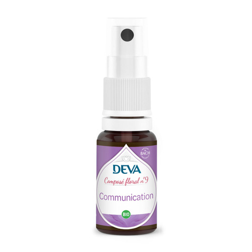 Flacon de composé floral communication DEVA bio pour l'harmonie familiale et le dialogue