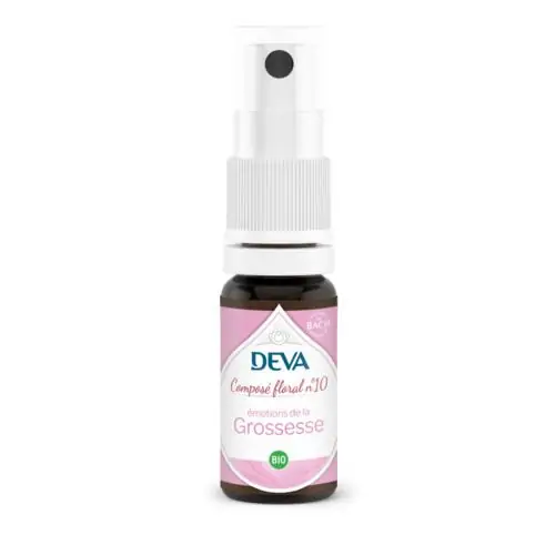 Flacon de composé floral émotions de la grossesse DEVA bio pour femme enceinte