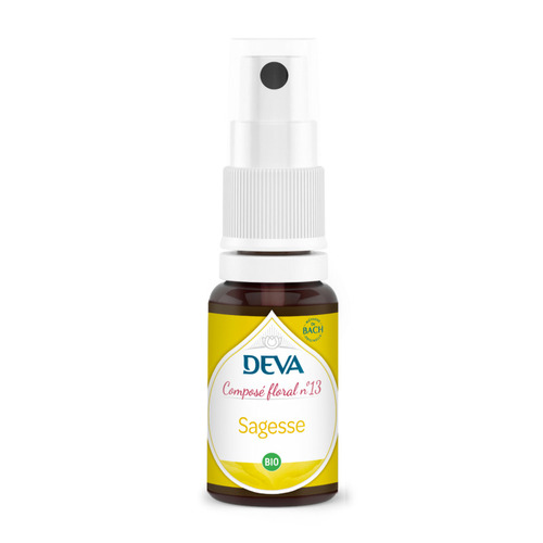 Flacon de composé floral sagesse DEVA bio pour l'acceptation du temps qui passe