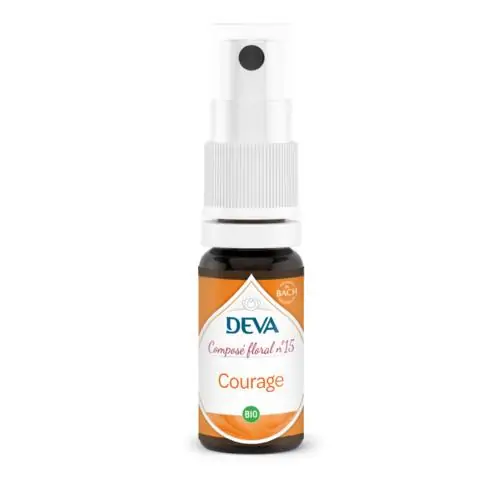 Flacon du composé floral courage DEVA pour surmonter l'anxiété collective