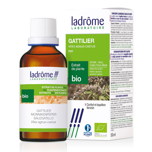 Flacon d'extrait de Gattilier BIO Ladrôme Laboratoire pour le confort féminin