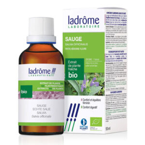Flacon Extrait de Sauge Officinale BIO Ladrôme. Équilibre hormonal féminin