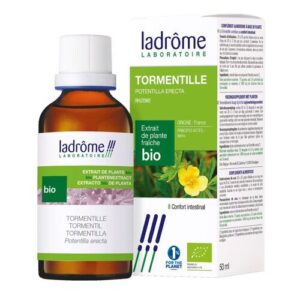 Flacon Extrait hydro-alcoolique de Tormentille BIO Ladrôme pour le confort intestinal et le transit