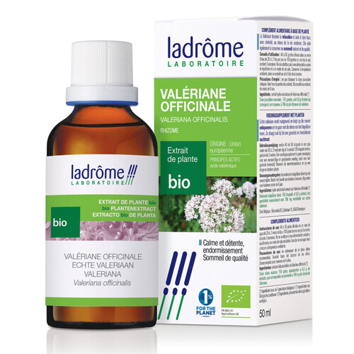 Flacon Extrait de Valériane Officinale BIO Ladrôme. Sommeil réparateur et relaxation